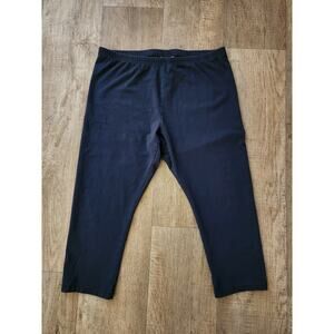 J JILL Size L Pima Cotton Capri Leggings Stretch Pants Navy Pull On